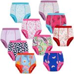 BIG ELEPHANT 10-Pack Baby Potty Training Underwear, Soft 100% Cotton Absorbent Training Pants for Boys & Girls, 2T