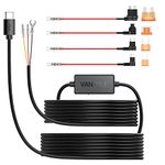 Vantrue N5, N4 Pro, S1 Pro, N4, N2X, N2S, N1 Pro&N2 Pro(2023), X4S, S2, E1, E1 Lite, E2, E3, Dashcam 11.5ft Type C USB Dash Cam Hardwire Kit, 12V-24V to 5V Fuse Holders, Low Voltage Battery Protection