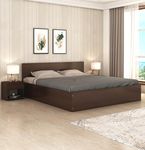 Curious Lifestyle Engineered Wood Bed King Size Double Bed with Storage Walnut Finish (72 x 78 inch) | 1 Year Warranty