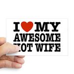 CafePress I Love My Awesome Hot Wife Rectangle Bumper Sticker Car Decal