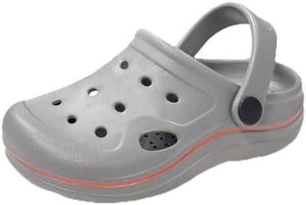 Nedaan Toddler Girls Boys Clogs Classic Garden Shower Beach Pool Swim Slip on Sandals Slides Children Kid Cute Water Shoes, Grey, 11