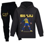 Cristiano Ronaldo Kids Jogging Suit Boys Pullover Hoodie Sweatshirt & Sweatpants 2 Piece CR7 Tracksuit Outfits