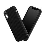 RHINOSHIELD Case Compatible with [iPhone XR] | SolidSuit - Shock Absorbent Slim Design Protective Cover with Premium Matte Finish 3.5M / 11ft Drop Protection Changeable Camera Rings - Carbon Fiber