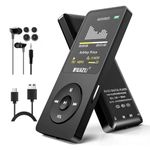 CALMORA RUIZUU X02 8 GB Ultra Slim Mp3 Music Player with FM Radio, Voice Recorder, Video Play, Text Reading, 80 Hours Playback and Expandable Up to 128 GB (Black)