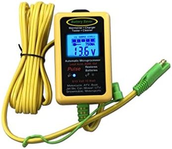 Battery Saver Premium 6 & 12 Volt 10W Pulse Maintainer & Tester (Gen. 3), Yellow, Black