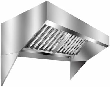 GAOMON Commercial Exhaust Hood 5FT Rust Resistant Vent Hood Food Truck Hood Exhaust 201 Stainless Steel with 2 Detachable U-shaped Grid Oil Filter Mesh for Kitchen Restaurant