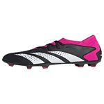 adidas Unisex Accuracy.3 Firm Ground Soccer Shoe, Black/White/Team Shock Pink, 5.5 UK