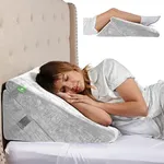 Cushy Form Wedge Pillow for Sleeping - 22 Inch Memory Foam Bed Wedge for Sleeping, Reading, Post Surgery & Leg Elevation - Triangle Pillow with Washable Cover - White