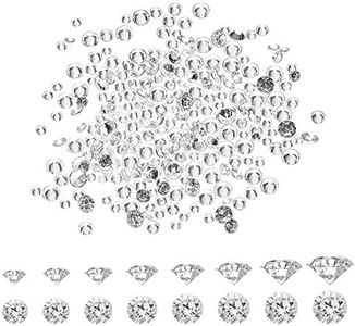 PH PandaHall 2400 piezas de 8 tamaños de cabujones de circonita cúbica transparente facetados con diamantes de cristal para adornos, collares, pendientes, colgantes