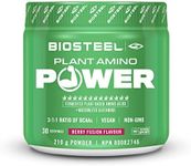 BioSteel Plant-Amino Power BCAA Powder, Fermented Plant-Based Amino Acids, Non-GMO Formula, Berry Fusion, 30 Servings