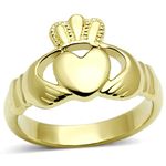 YourJewelleryBox IRISH Claddagh RING STAINLESS STEEL 316 18KT Gold IRELAND No Stone Traditional TK160PB Q