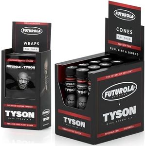 Tyson 2.0 x Futurola King Size Pre-Rolled Cones & Rolling Papers Bundle – Slow-Burning Cones with Filter Tips + 25 Unbleached Wraps – Premium European Paper