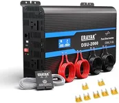Erayak 2000W Pure Sine Wave Inverter 12V DC to 110V 120V AC Converter for Home, RV, Truck, Off-Grid Solar Power Inverter with 18W USB-C, Fast Charger, LCD Monitor, 6m Remote Controller