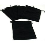 Findingking 6 Pouches Black Velvet Drawstring Jewelry Bags 5"