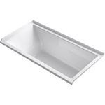 KOHLER K-1121-R-0 Underscore 60" X 30" Alcove Bath with Tile Flange and Right-Hand Drain, White