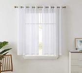 HLC.ME White Sheer Curtains 63 inch