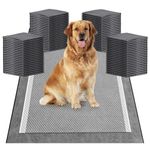 MIZOK Charcoal Puppy Pads Large Dog Training Pads Odor-Control Puppy Training Pads Leak-Proof & Super Absorbtion Dog Pads, Disposable, 60x90cm, 50 Pack