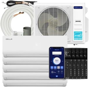 Della 45000 BTU ODU Multi Zone AC Five 5 Zone (5 * 12K) Mini Split 19 SEER2 208-230V Cools Up to 2750 Sq.Ft,Work with Alexa and Wifi, Energy Efficient, Pre-Charged Heat Pump,16ft Kits