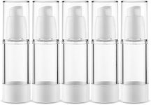 VitalUp 1 Oz 30ml Clear Airless Cosmetic Cream Pump Bottle Travel Pump Dispenser Refillable Containers ideal for Foundation, Lotion, Cream, Shampoo, (Pack of 5)