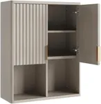 Besiter Fluted Bathroom Wall Cabinet Over The Toilet Storage, 23"x 29" Medicine Cabinet with Adjustable Shelf, Laundry Cabinet Wall Mounted and Kitchen Storage Cabinet(Modern Grey)