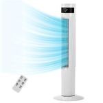 R.W.FLAME White 36" Tower Fan with Remote Control, 3 Modes, LED Display,Oscillation,Portable Floor Bladeless Fan for Bedroom Living Rooms Home Office, White