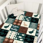 Duck Hunting Baby Crib Sheets 52''x28'' Mallard Ducks Snug Fitted Crib Mattress Cover for Boy Girl Wild Ducks Camouflage Soft Baby Bed Sheets for Standard Crib and Toddler Mattress