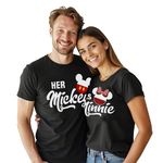 Laval Premium Matching Shirts for Couples His Her Couples Love Shirt Men's Women MM T-Shirts Set Valentine's Day Birth Days Husband Wife Outfits 38 Women S/Men L Black