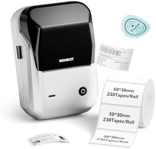 NIIMBOT 2Inch Label Maker Machine with Tape, B1 Portable Sticker Printer for Small Businesses, Clothing, Logo, Jar, Address, Compatible with Phones & PC, Silver Gray
