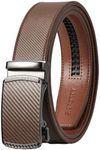 SKiporty Mens Belts Leather Ratchet Belt Adjustable for Jeans Dress Pant Brown