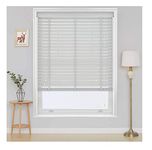 120 x 150cm White Tape Design Faux wood window Venetian Blinds, Child Safe - 50MM Slats (FW005)