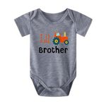 Big Brother Little Brother Matching T-Shirt Toddler Baby Boy Big Bro Shirts Newborn Infant Romper Bodysuit Summer Tees(Grey,12-18 Months)