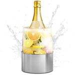 Champagne Bucket Ice Mold Wine Chiller - Stainless Steel Bottle Champagne Ice Bucket Flower Food Grade Bucket Champagne Chiller - Beer Bucket Cooler Small Metal Bucket with Lid Ice Bucket for Parties