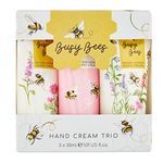 Heathcote & Ivory Busy Bees Hand Cream Trio | Vegan Hand Cream | Normal Skin Type | Hand Cream Gift Set for Women | Travel Hand Cream Set | 3x 30ml