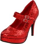 Ellie Shoes Women's 421-Jane-G Maryjane Pump, Red Glitter, 10