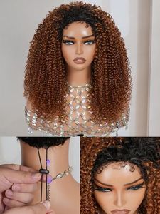 WIGCHIC T1B/30 Kinky Curly Half Wig Human Hair | 24" Drawstring Flip Over | Seamless 4C Hairline | No Gel | Formal to Casual | Switch Styles in Seconds
