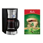 Hamilton Beach 12 Cup Programmable Coffeemaker (46895) + Melitta Bamboo Super Premium Coffee Filters - 80 Count
