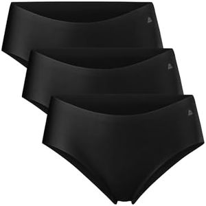 DANISH ENDURANCE Lot de 3 Shorty Invisibles en Microfibre, Culottes Douces et Légères, pour Femme, Noir, Large