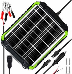 TOPRAY Solar 20W 12V Solar Battery Maintainer & Trickle Charger, Waterproof Solar Panel Charger Kit with Built-in MPPT Controller for Car, Boat, RV, Trailer, Motorcycle