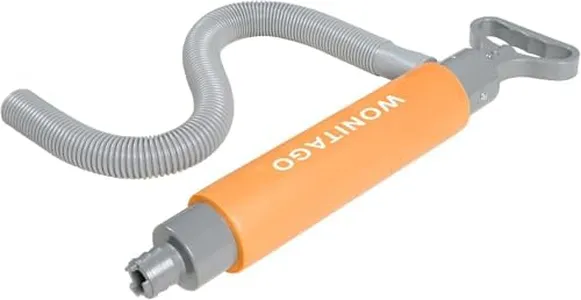 LINGVUM Manual Bilge Pump for Kayak Canoe and Boat - 19.7 Inch Portable Siphon Pump Kayak Hand Water Pumps with Reversible Hose Orange