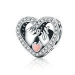 NINGAN Love Heart Charms fit Charms Bracelets, 925 Sterling Silver Bead Heart Charm for Bracelets & Necklaces, Perfect Valentines Gift for Women s050