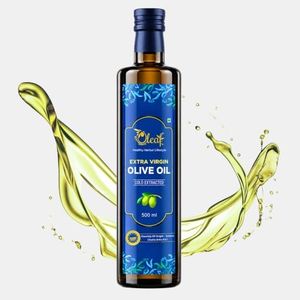 Oleaf Extra Virgin Olive Oil | Imported Pure olive oil from Greece | 100% Natural and Healthy | Cold pressed olive oil for cooking and other uses (500 ML)