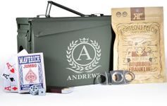 Personalized Ammo Box For Men - Custom Ammo Can Gift Set - Authentic Grade 1 Military Ammo Box Gift For Dad - Birthday Gift For Dad And Husband - Father’s Day Gift For Him - 30 Caliber