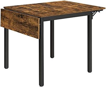 VASAGLE Folding Dining Table, Drop Leaf Extendable, for Small Spaces, Seats 2-4 People, Industrial, 33.3 x 30.7 x 30 Inches,Brown