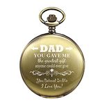 TREEWETO Engraved Bronze Pocket Watch Gift for Dad, Men, Father, Father-in-Law, Birthday Christmas Memory Gifts Present to Papa Daddy