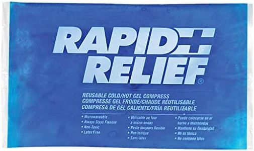 Rapid Relief Reusable Hot & Cold Gel Compress with Contour-Gel 5 1/4x9-Inch Medium Cold Compress Blue Gel Ice Pack for Injuries…