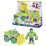 SPIDEY AND HIS AMAZING FRIENDS Marvel Hulk Smash Truck Set, Action Figure with Vehicle and Accessory, Preschool Toys, Grün