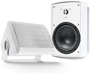 Gemini Sound GHSI Active/Passive Bluetooth Outdoor Speakers- Daisy Chain Capable, IP44, Wall Mount (White, 300 Watts)