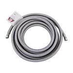 Endurance Pro 15 Foot Universal Ice Maker Flexible Braided Stainless Steel Water Supply Hose Connector Connection, 1/4 x 1/4 Inch Compression Fittings (1, 15 Foot)