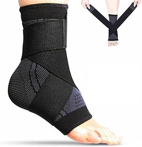 Ankle Support, Adjustable Ankle Brace for Women and Men, Stabilize Ligaments, Eases Swelling and Sprained Ankle, Breathable Compression, One Size Fits All [1 Pc] (Black)