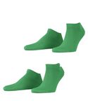 ESPRIT Men's Basic Uni 2-Pack M SN Cotton Low-Cut Plain 2 Pairs Trainer Socks, Green (Apple 7200), 11.5-14